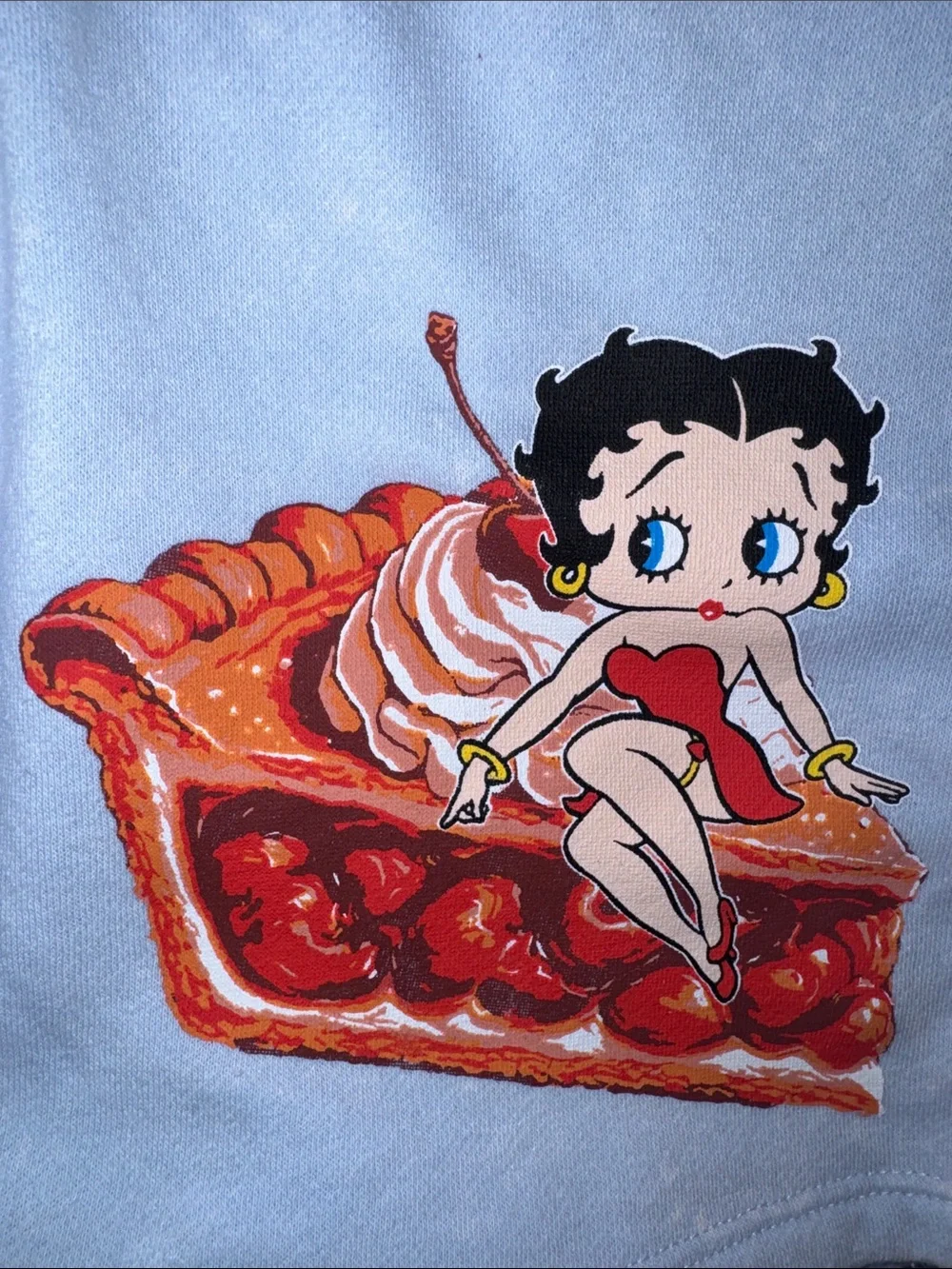 Betty Boop Cherry Pie Freeze New York Drawstring Character Athleisure Shorts NWT